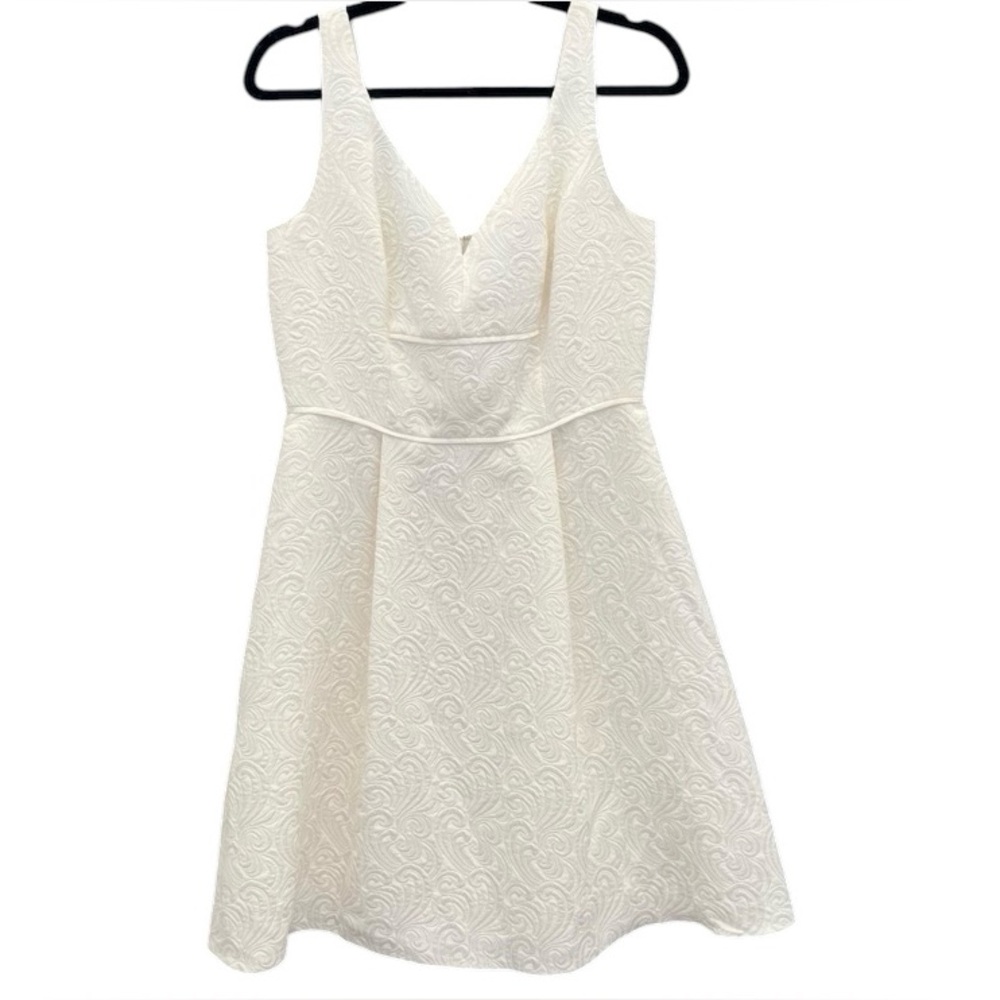 NWT ADRIANNA PAPELL CREAM COLORED BROCADE COCKTAIL DRESS SIZE 10
